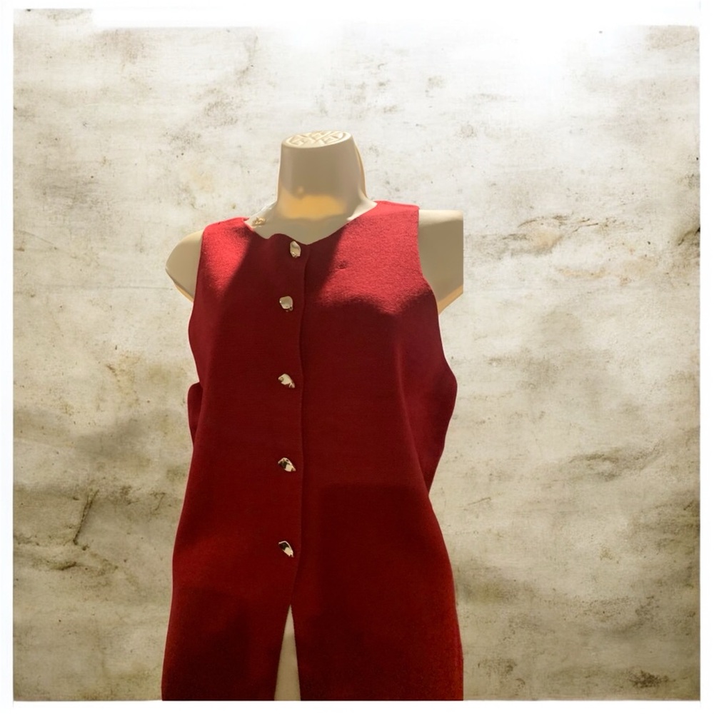 Elegant Red Sleeveless Blouse